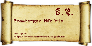 Bramberger Mária névjegykártya